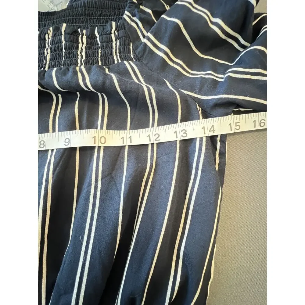 Abercrombie Kids Stripe Blue Shorts Romper Long Sleeve Girls 13/14 Excellent - Picture 4 of 8